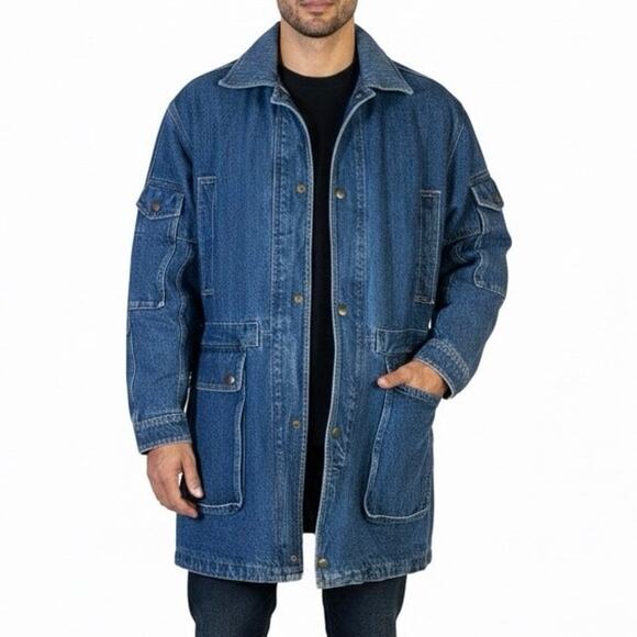 Vintage SBII by Betterman Denim Jacket Mens L Chore Flannel Lined Workwear - Picture 1 of 9